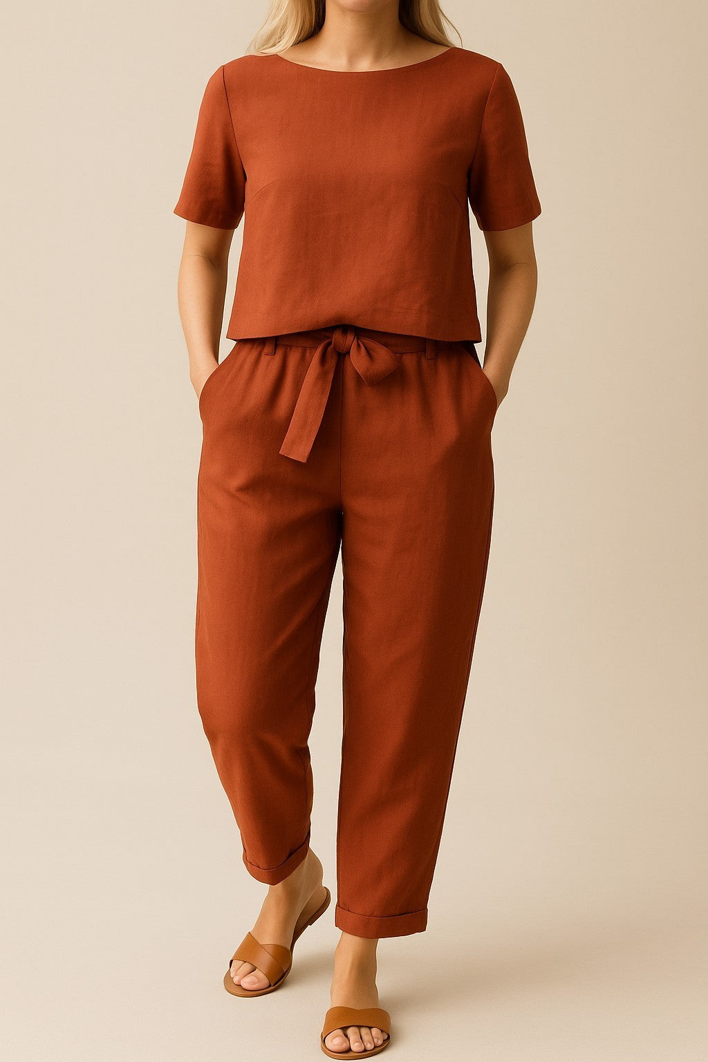 Set Siv | Pantaloni Monocromatici e Confortevoli + Top Coordinato