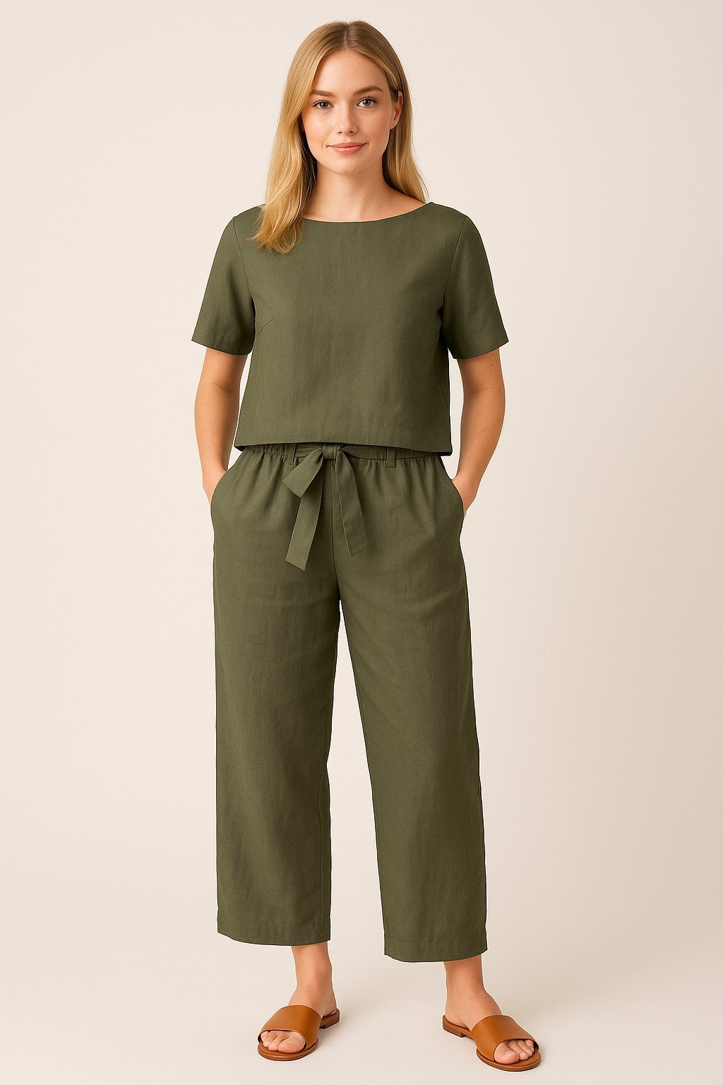 Set Siv | Pantaloni Monocromatici e Confortevoli + Top Coordinato