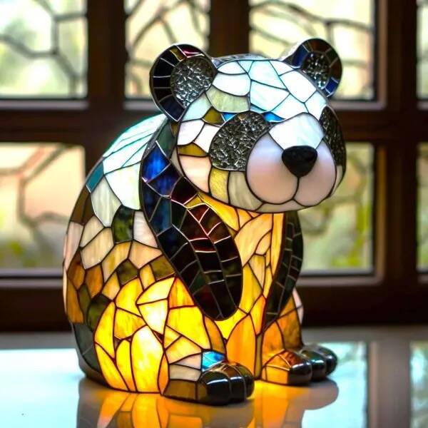 Loustic – Lampada Magica Panda in Vetro Colorato