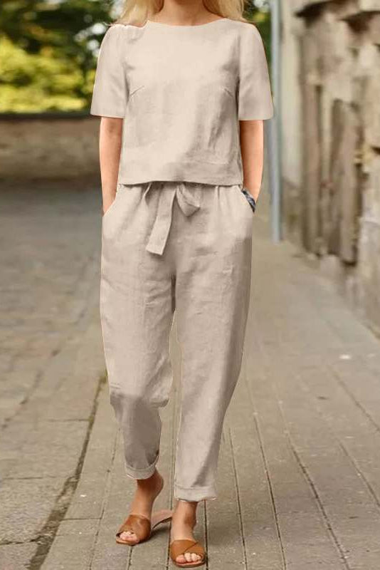 Set Siv | Pantaloni Monocromatici e Confortevoli + Top Coordinato