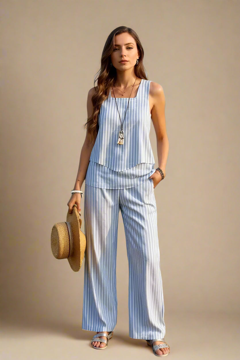 Set Sofie | Pantaloni + Top con Strisce Coordinate