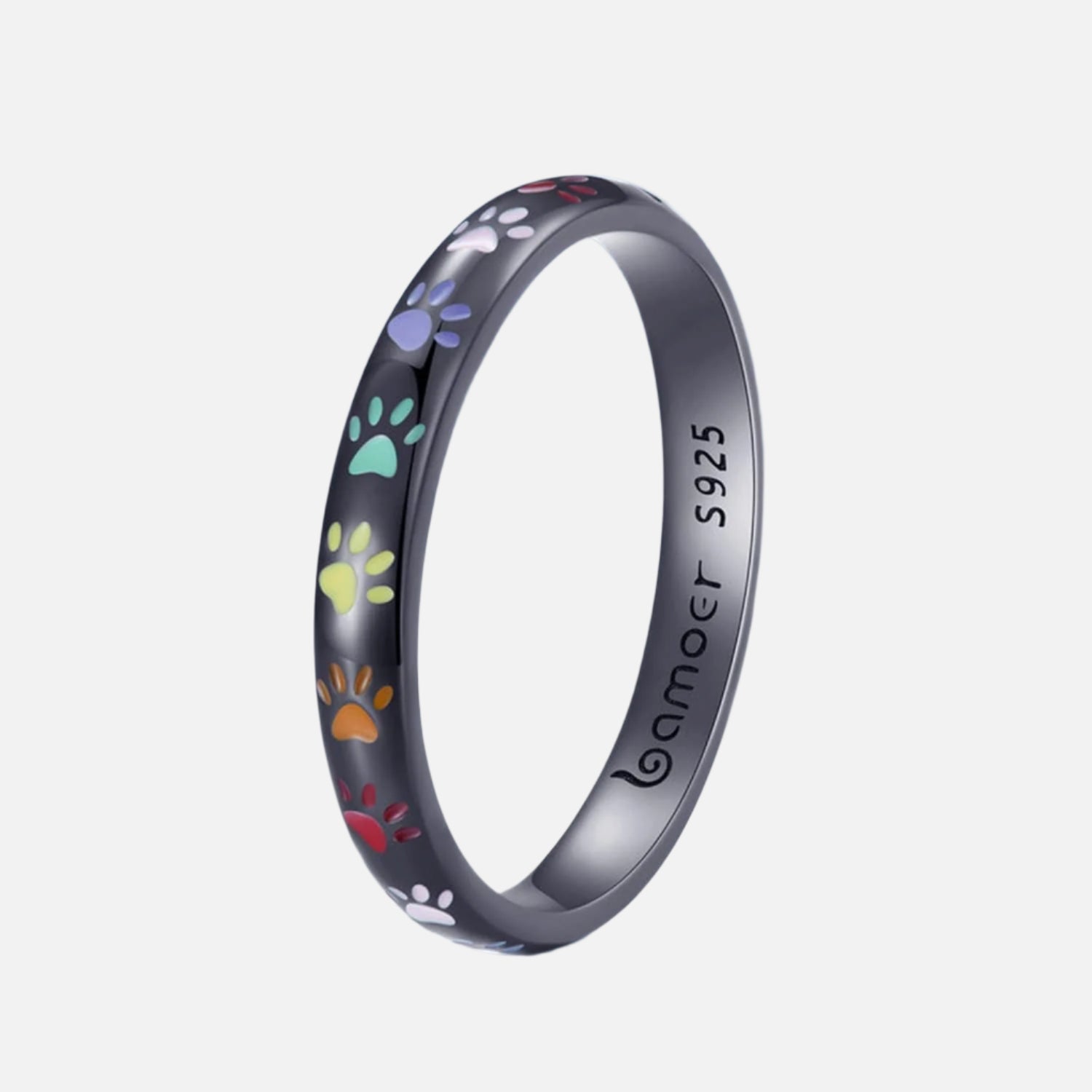 Anello in argento sterling con disegno a forma di zampa