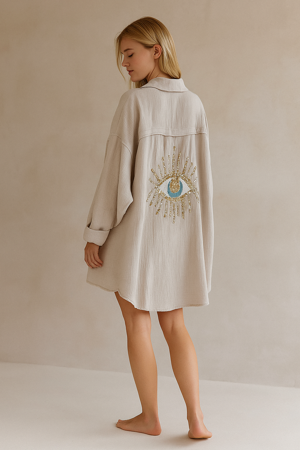 Ayline | Camicia in Cotone Gaze Blu