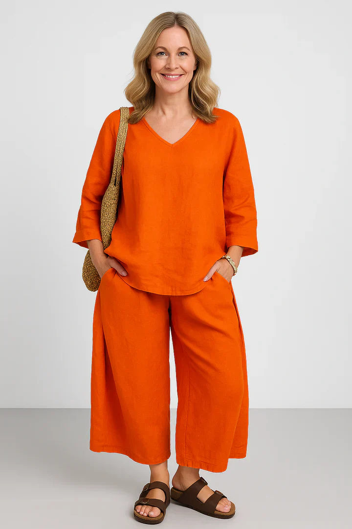 Set Norena | Pantaloni Monocromatici e Confortevoli + Top Coordinato