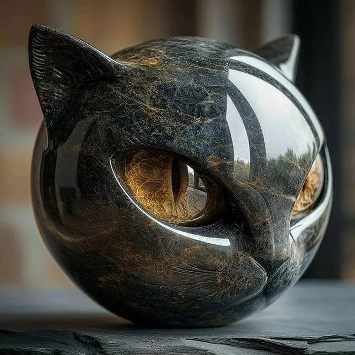 NyxCharm | Mistical Black Cat Head Sculpture