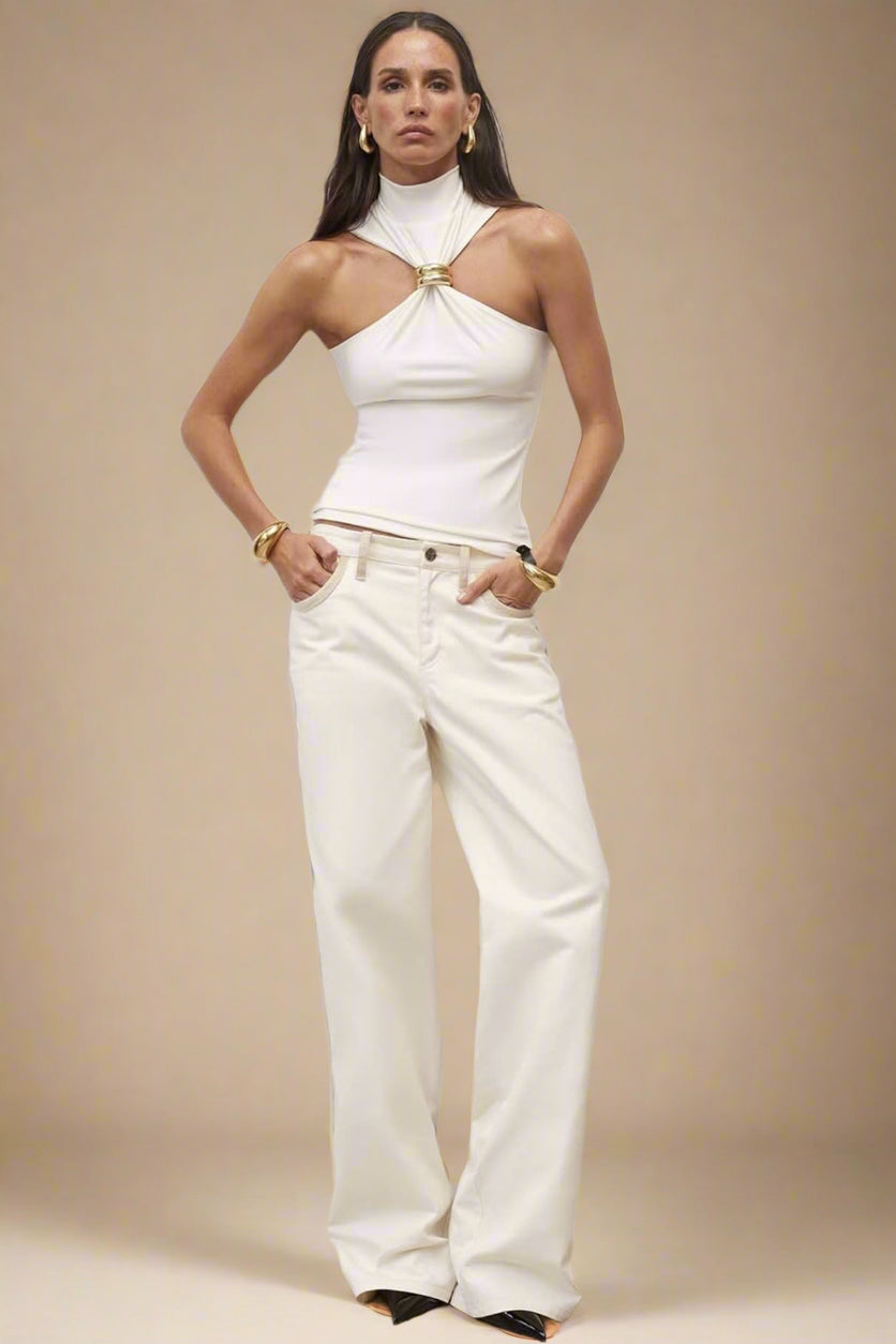 Doria | Top con elegante dettaglio dorato